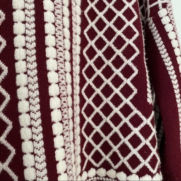 Tory Burch Red Printed Jacquard Sweater - Picture 5 of 6